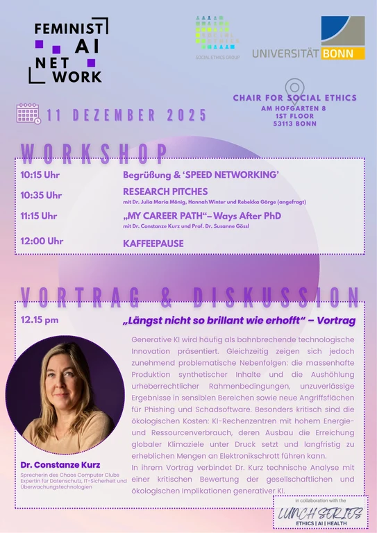 Zeitplan Workshop & Vortrag